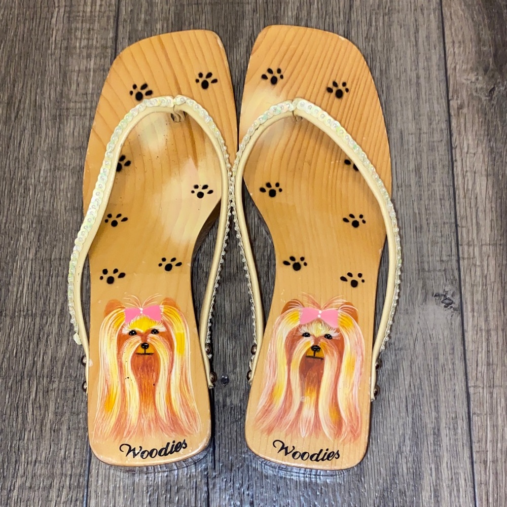 Sandler Woodies sandals heeled Dog Print Sandals - Cream no size